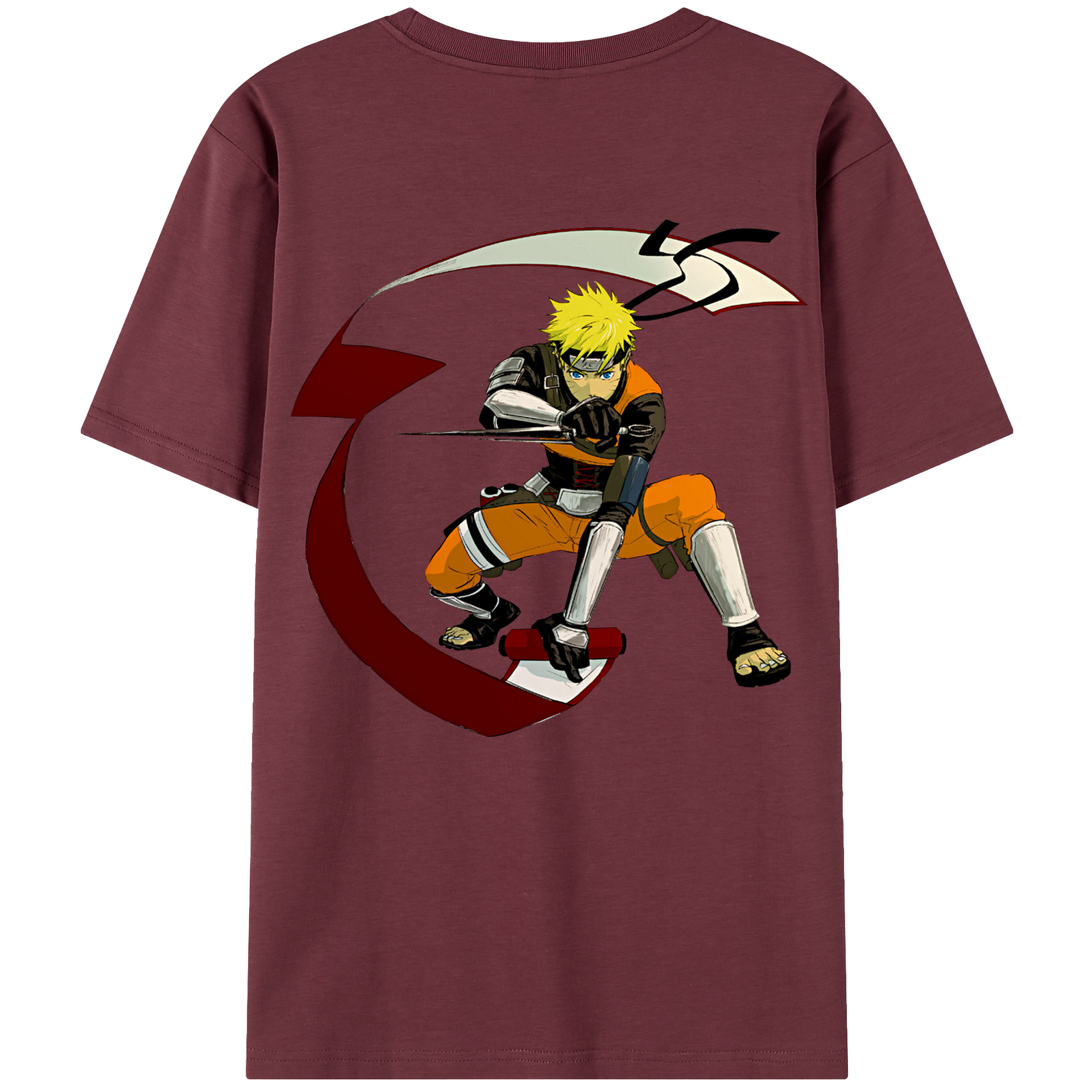 （画像用） NARUTO -ナルト- うずまき ナルト Uzumaki Naruto 綿100％半袖Tシャツ（背面プリント）